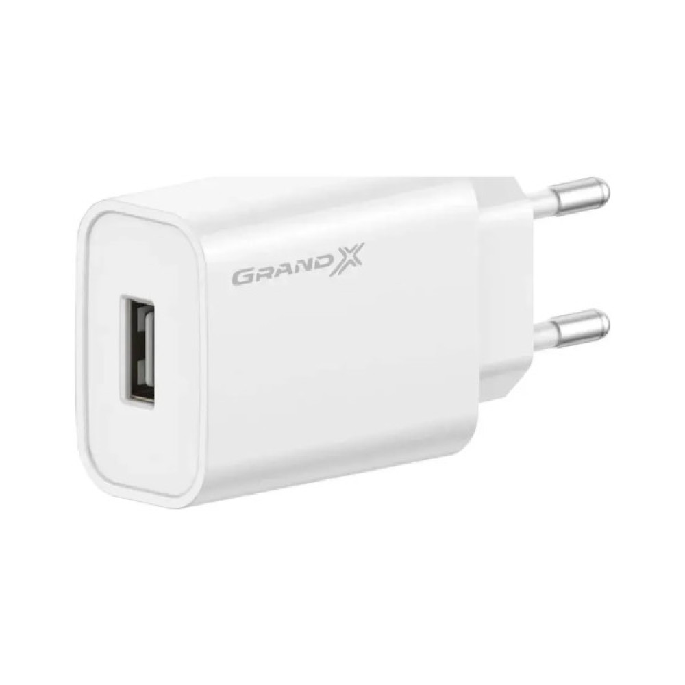 Зарядний пристрій Grand-X Quick Charge QС3.0, + cable USB -> Type C 1m white (CH-550WT)