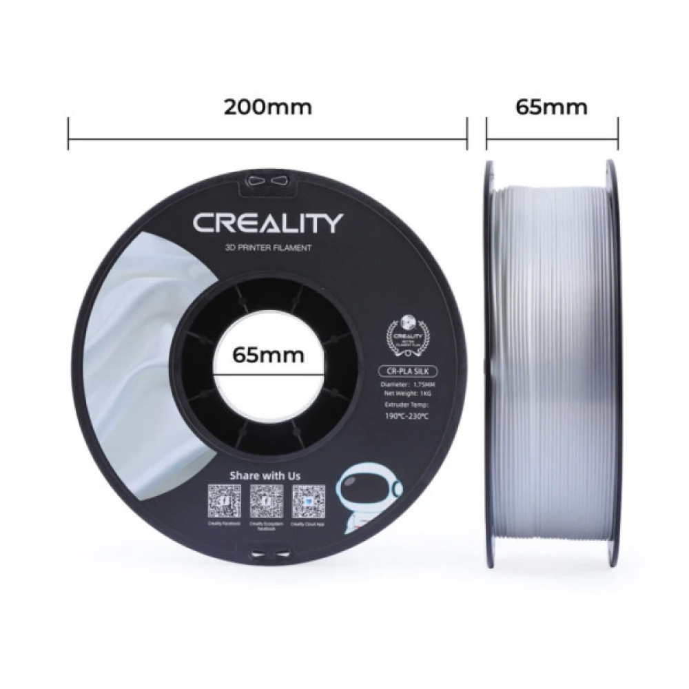 Пластик для 3D-принтера Creality PLA silky shine 1кг, 1.75мм, white (3301120004)