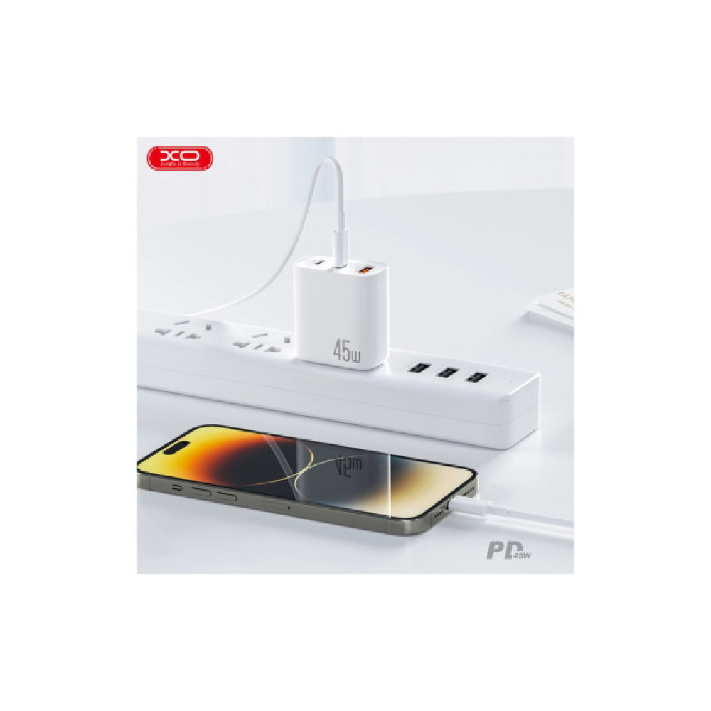 Зарядний пристрій XO L117 2xUSB-C PD45W + 1xUSB-A QC3.0 White (L117.white)