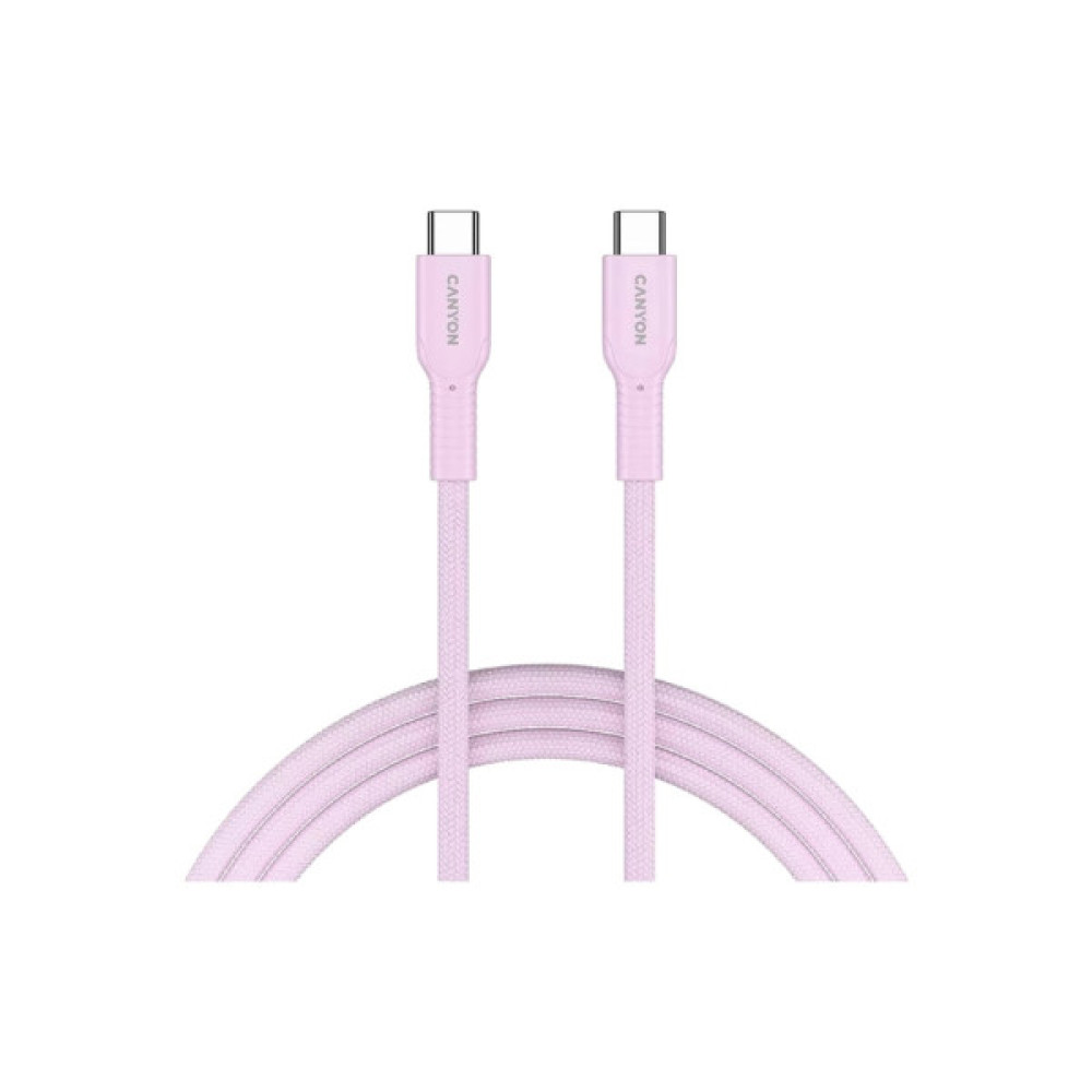 Дата кабель USB-C to USB-C 1.0m OnWire 60CL C-C 60W COLOR Braided 1m Pink Canyon (CND-CCAP60AB10PK)