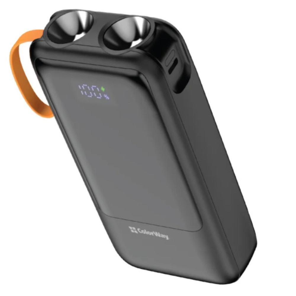 Батарея універсальна ColorWay 20 000 mAh PowerHub PD/22.5W, QC/4.0, Black (CW-PB200LP07BK)
