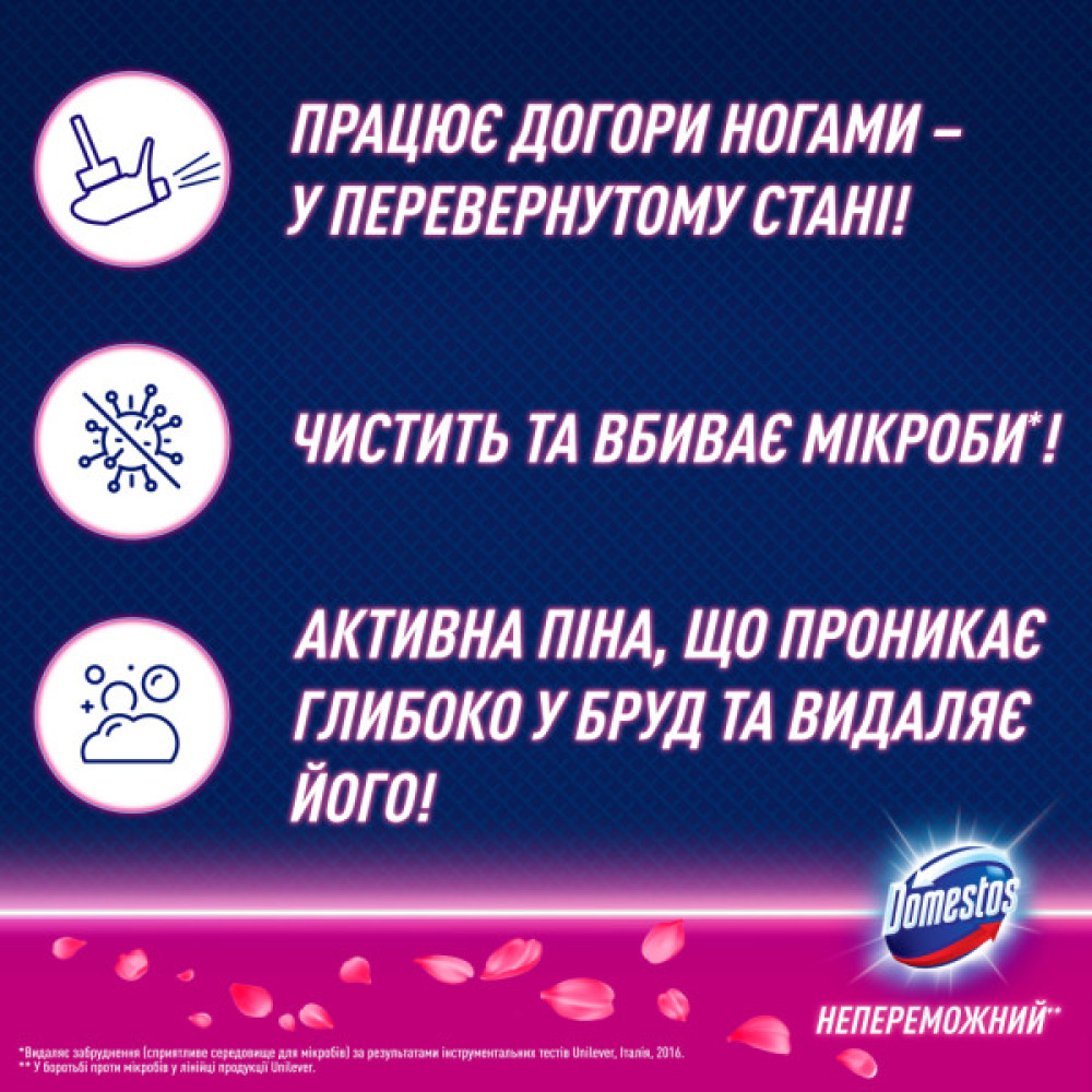 Піна для чищення ванн Domestos Power Foam Для чищення унітазу та ванної Квіткова свіжість 435 мл (8720182796424)