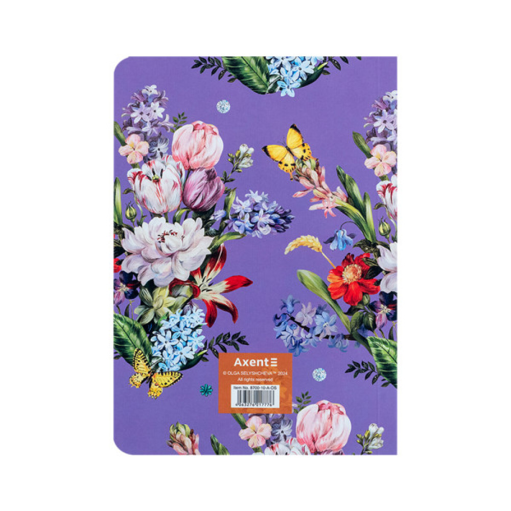 Книга записна Axent A5 Olga Selyshcheva Secret Garden 80 аркушів, клітинка (8700-10-A-OS)