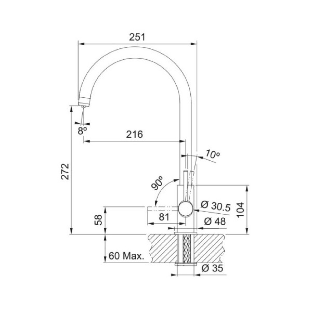 Змішувач для кухні Franke Lina Clear Water, довж.виливу - 216 мм, поворотний, 1+1 фільтр, чорний матовий