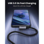 Дата кабель USB 3.0 AM to USB-C 1.0m 60W US385 90° Black Ugreen (20299)