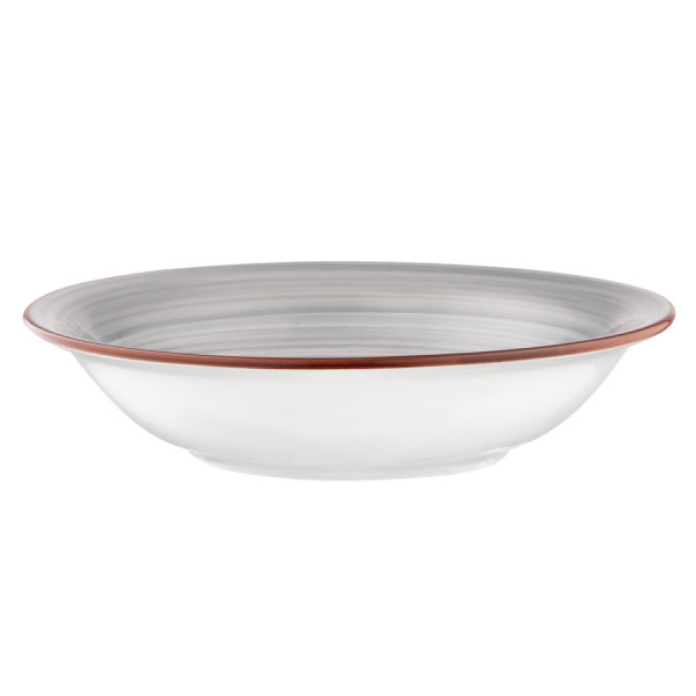 Тарілка Ardesto Salerno, 680мл, 21см, кераміка, сірий/світло-сірий (AR1221SG)