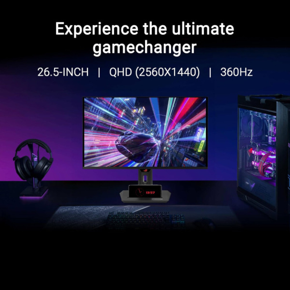 Монітор Asus 26.5" ROG Strix XG27ACDNG 2xHDMI, DP, USB-C, 3xUSB, OLED, 2560x1440, 360Hz, 0.03ms, DCI-P3 99%, AdaptiveSync, Pivot, HDR400