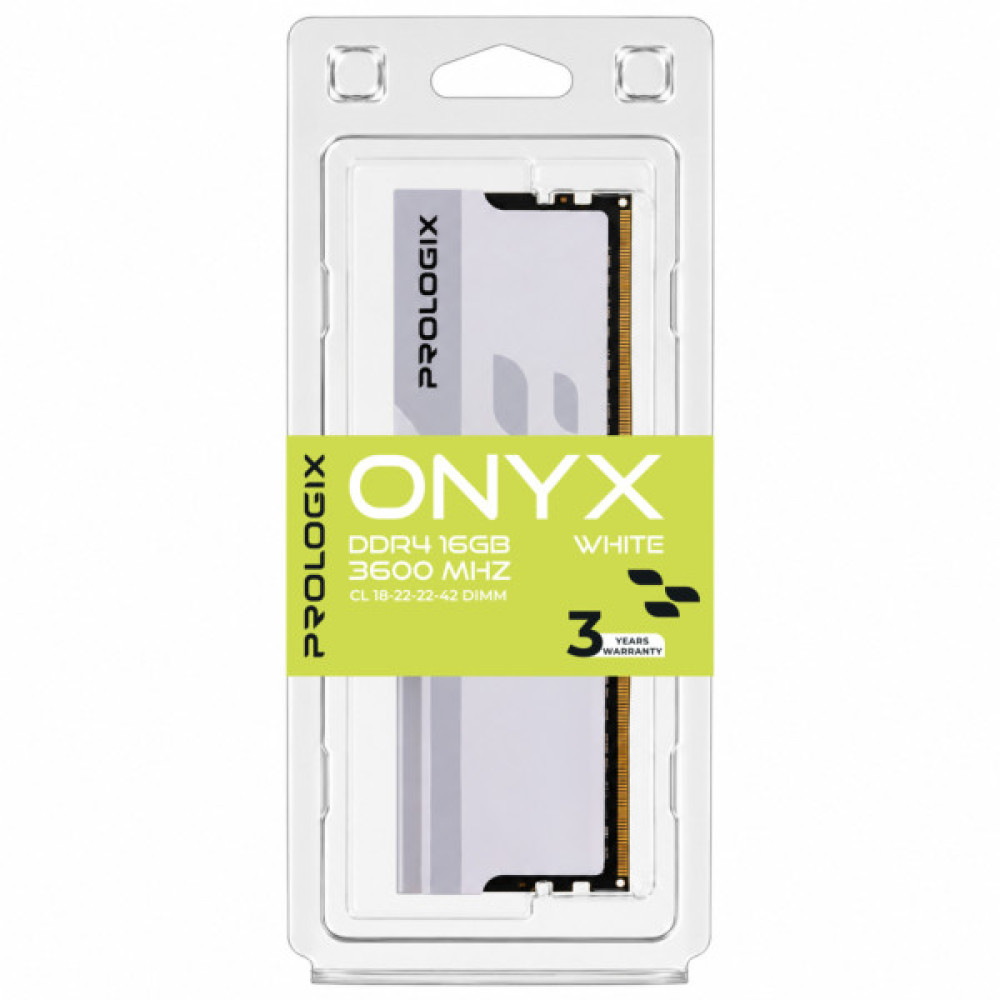 Модуль пам'яті для комп'ютера DDR4 16GB 3600 MHz Onyx White Prologix (PRO16GB3600YW4)