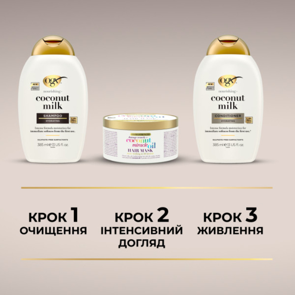 Кондиціонер для волосся OGX Coconut Milk Поживний з кокосовим молоком 385 мл (0022796970060)