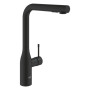 Змішувач для кухні Grohe Accent, довж.виливу - 204мм, поворотний, витяжний, 1 важіль, фантомний чорний