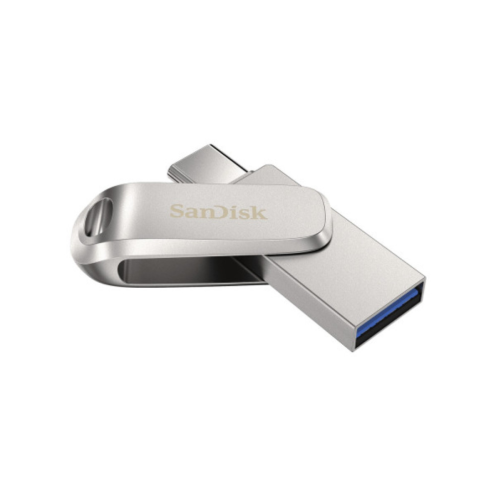 Накопичувач SanDisk   32GB USB 3.1 Type-A + Type-C Dual Drive Luxe Срібний