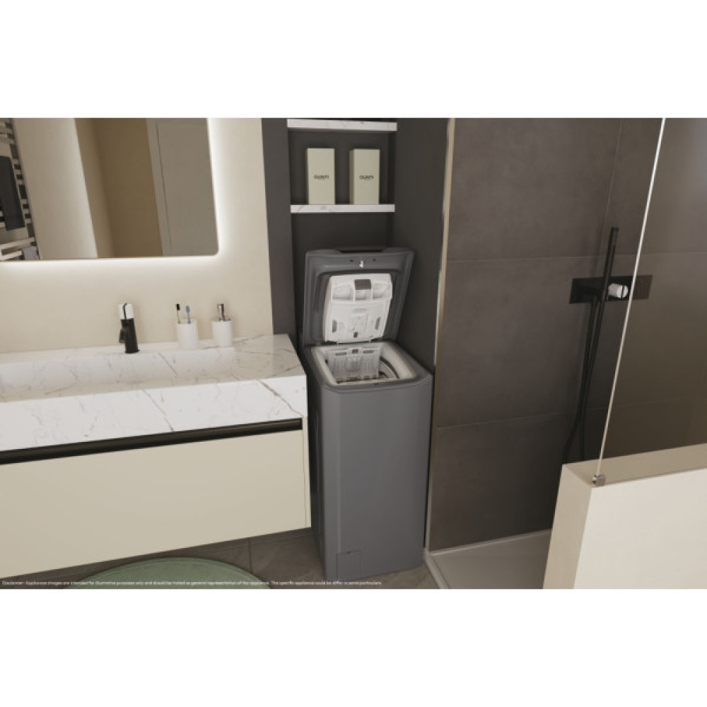 Пральна машина Candy вертикальна, 7кг, 1200, A+++, 60см, дисплей, cріблястий