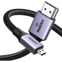 Кабель мультимедійний HDMI M to HDMI micro M 2.0m V2.1 8K60Hz HD164 black Ugreen (15517)