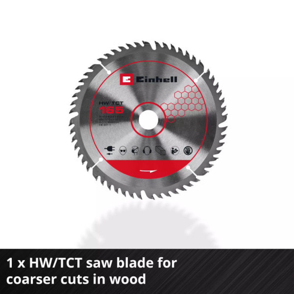 Пила дискова заглибна акумуляторна Einhell TP-PS 18/165 Li BL - Solo 18В 5000об/хв 165х20мм 4.15кг без АКБ та ЗП