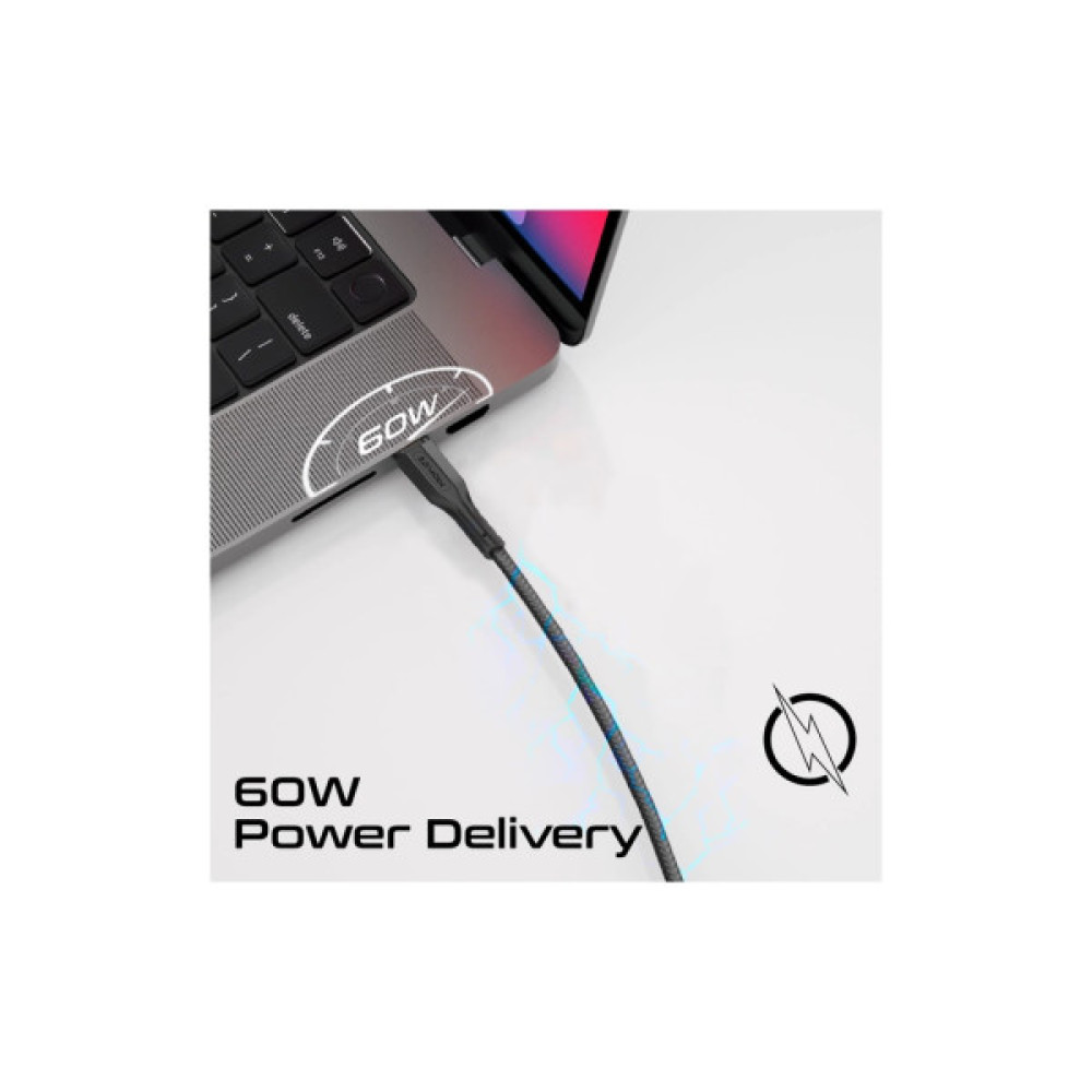 Дата кабель USB-C to USB-C 2.0m Promate (cablekit-cc.black)