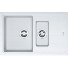 Мийка кухонна Franke Basis, фраграніт, прямокутник, з крилом, 780х500х200мм, чаша - 2, накладна, BFG 651-78, білий