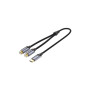 Кабель мультимедійний USB-C M to 2xRCA F 0.5m black Vention (BGVHD)