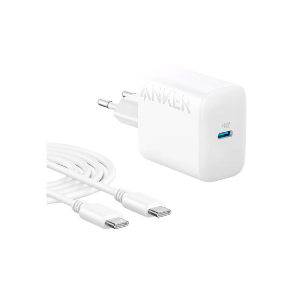 Зарядний пристрій Anker PowerPort 20W USB-C + cable USB-C White (B2347G21)