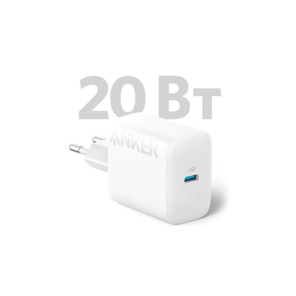 Зарядний пристрій Anker PowerPort 20W USB-C + cable USB-C White (B2347G21)