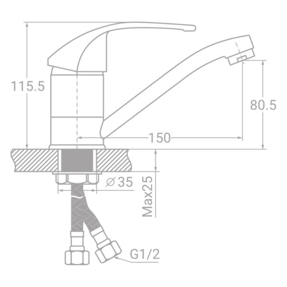 Змішувач TAU SL-1B143C (9840100)