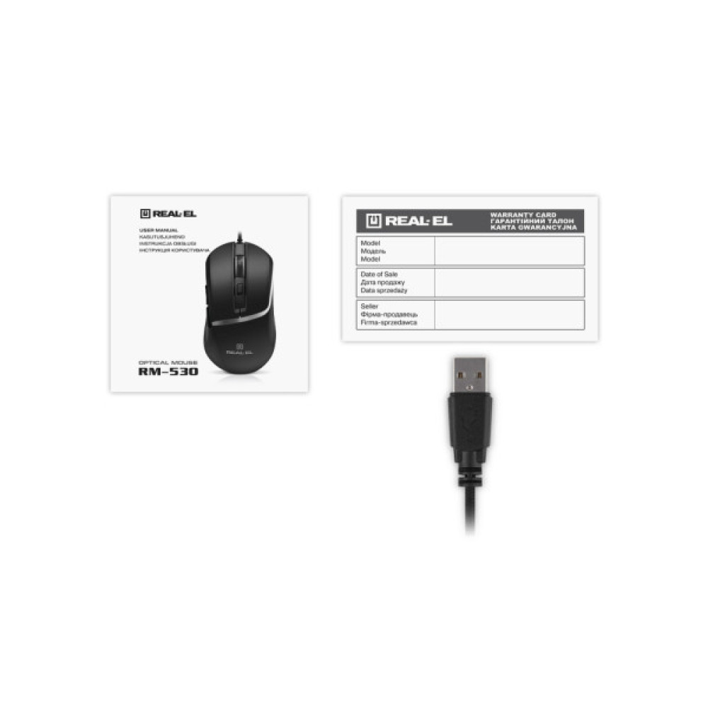 Мишка REAL-EL RM-530 USB Black (EL123200053)