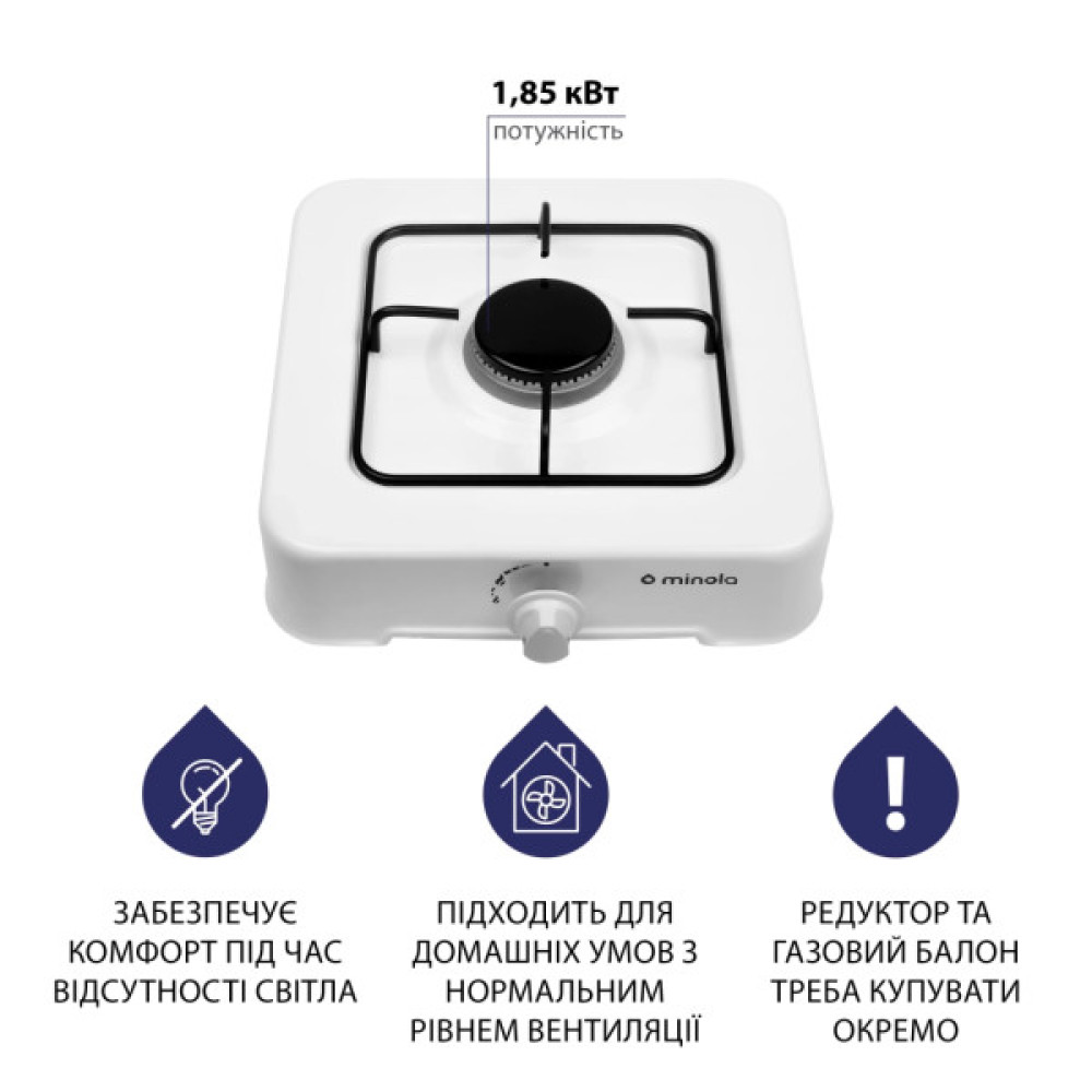 Настільна плита Minola TGH 100 WH