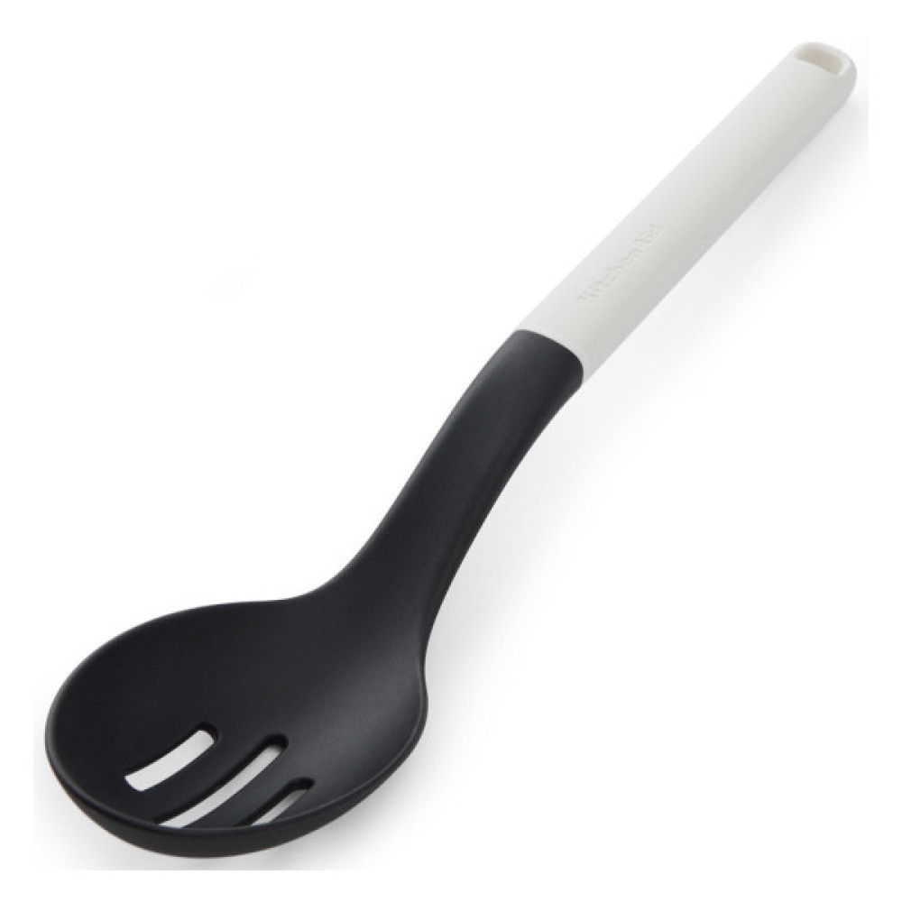 Ложка кухарська KitchenAid Classic для сервірування з прорізами 34 см білий (KHA004OHPNG)