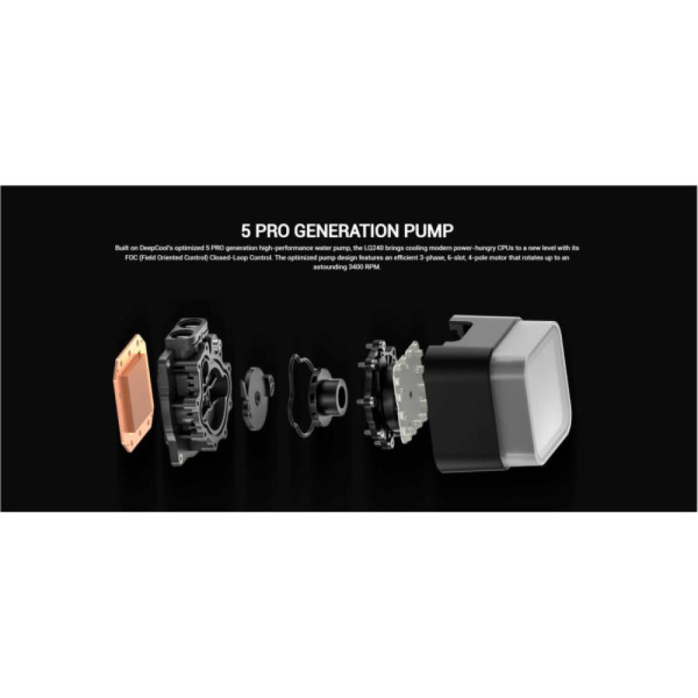 Система рідинного охолодження Deepcool LQ240 Black (R-LQ240-BKLSMW-G-1)