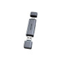 Зчитувач флеш-карт Vention USB 3.0 AM/USB-C to SD+TF Gray Dual Drive Letter Aluminum Alloy (CLLH0)