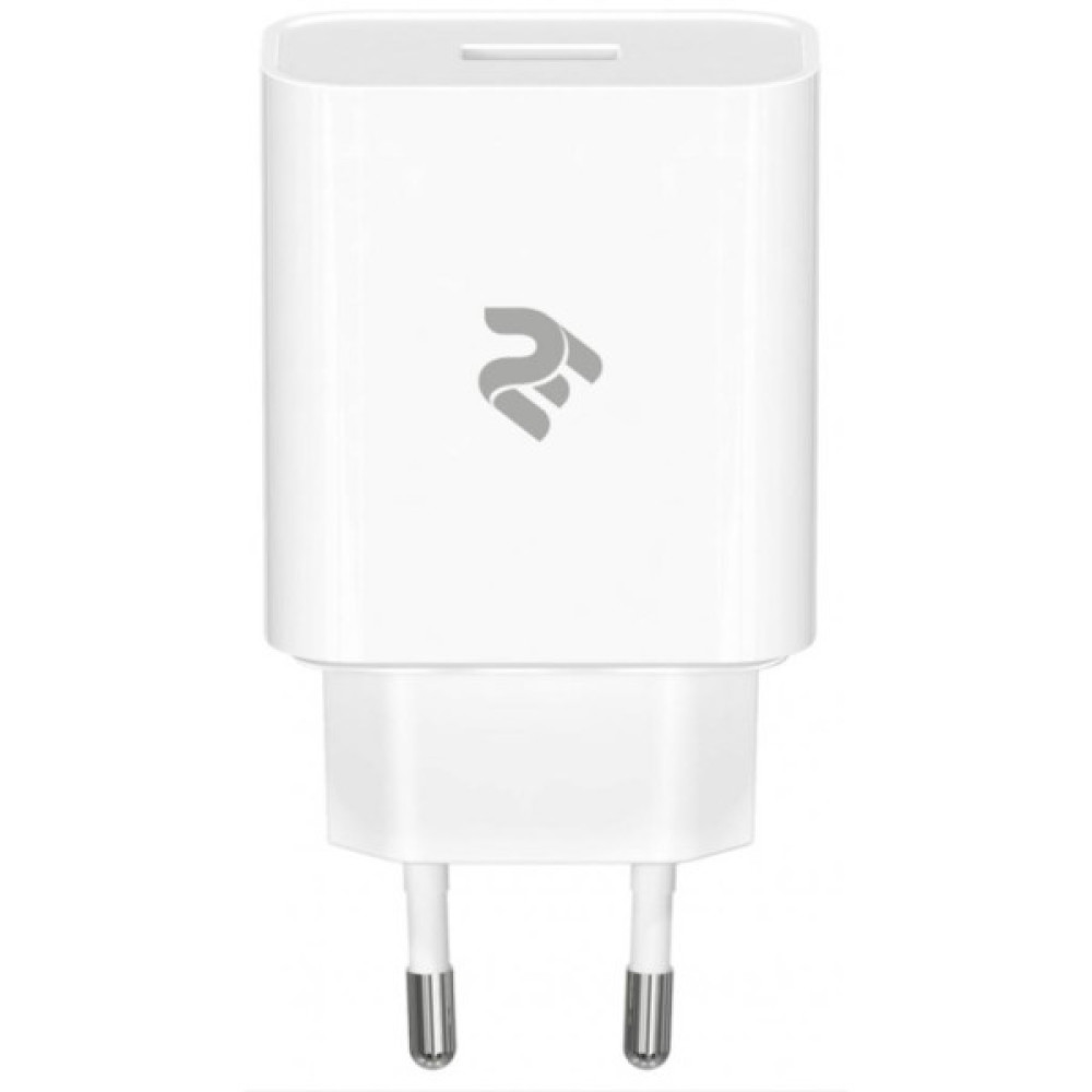Зарядний пристрій 2E USB Wall Charger QC3.0 DC5V/3A, Max 18W, white (2E-WC1USB18W-W)