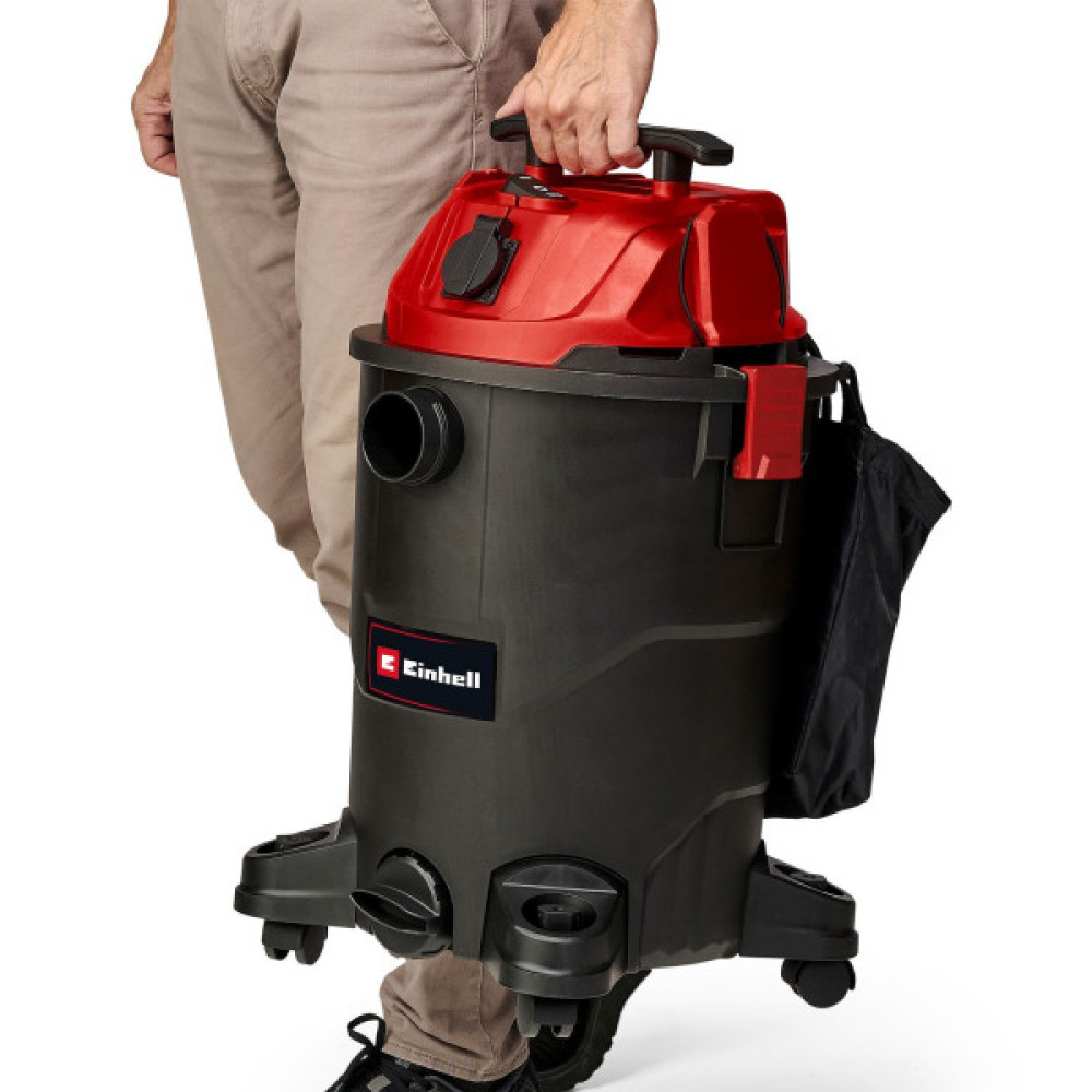 Пилосос професійний Einhell 1930А 1500Вт пластик 30л 190мбар шланг 2.5м кабель 3м розетка 2кВт 4.7кг