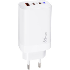 Зарядний пристрій XoKo 2xUSB-C PD65W + 1xUSB QC3.0 GaN white (XK-QC-630)