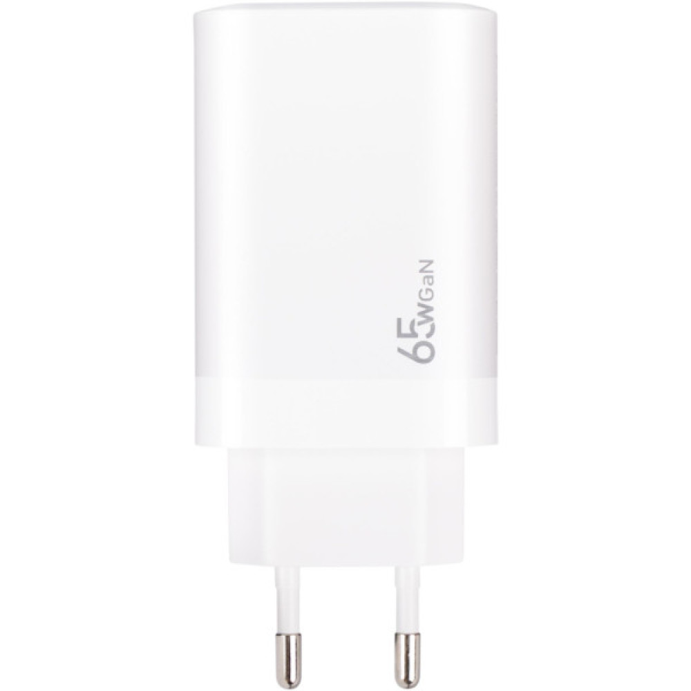 Зарядний пристрій XoKo 2xUSB-C PD65W + 1xUSB QC3.0 GaN white (XK-QC-630)