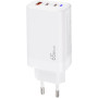 Зарядний пристрій XoKo 2xUSB-C PD65W + 1xUSB QC3.0 GaN white (XK-QC-630)