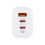 Зарядний пристрій XoKo 2xUSB-C PD65W + 1xUSB QC3.0 GaN white (XK-QC-630)