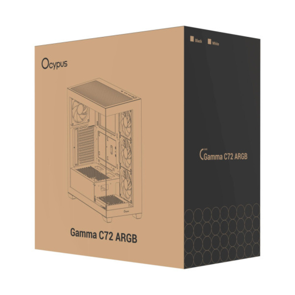 Корпус для ПК OCYPUS GAMMA C72 WH ARGB (GAMMA-C72-WHD400XX-GL)