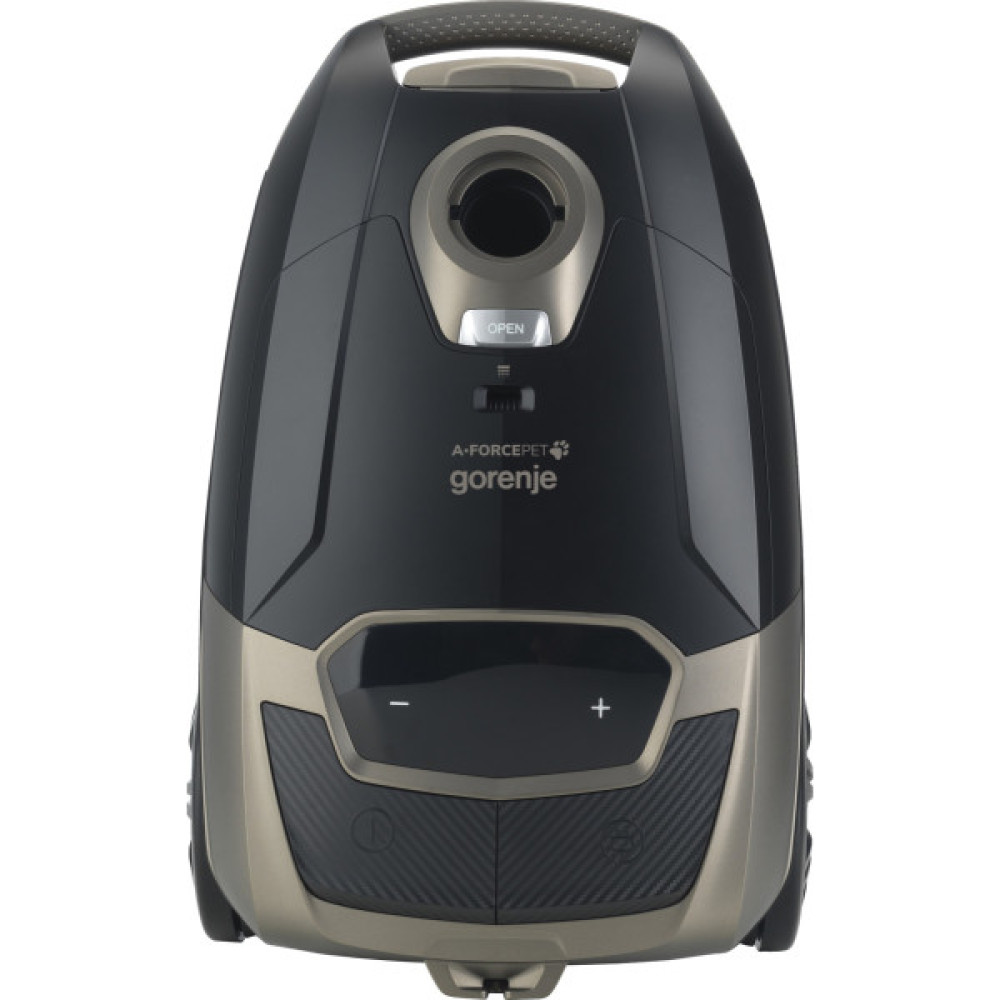 Пилосос Gorenje мішковий, 890Вт, 4л, HEPA, телескоп, LED-дисплей, турбощітка, чорний