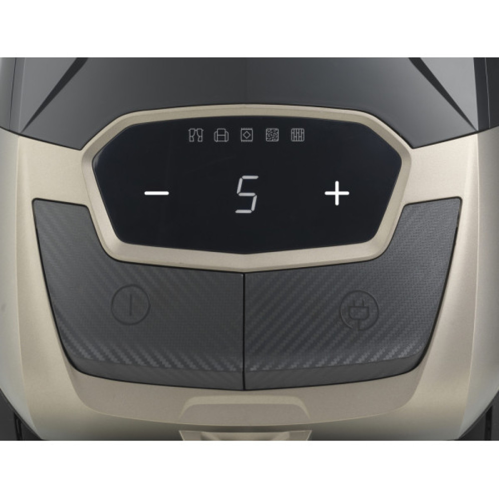 Пилосос Gorenje мішковий, 890Вт, 4л, HEPA, телескоп, LED-дисплей, турбощітка, чорний