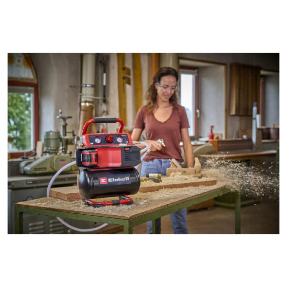 Компресор Einhell TE-AC 18/75 Li OF - Solo, 18В PXC, 8бар, 75л/хв, 5л, (без АКБ та ЗП) (4020410)