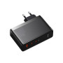 Зарядний пристрій Baseus 2xUSB-C 140W + 1xUSB GaN + cable USB-C to USB-C black (CCGP100201)