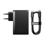 Зарядний пристрій Baseus 2xUSB-C 140W + 1xUSB GaN + cable USB-C to USB-C black (CCGP100201)