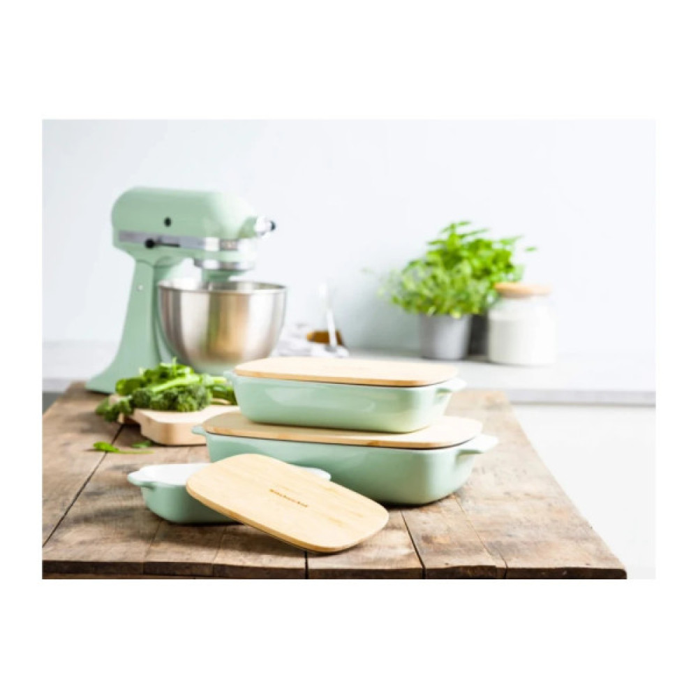 Форма для випікання KitchenAid з кришкою керамогранітна 0,9 л Фісташкова (CC007424-001)