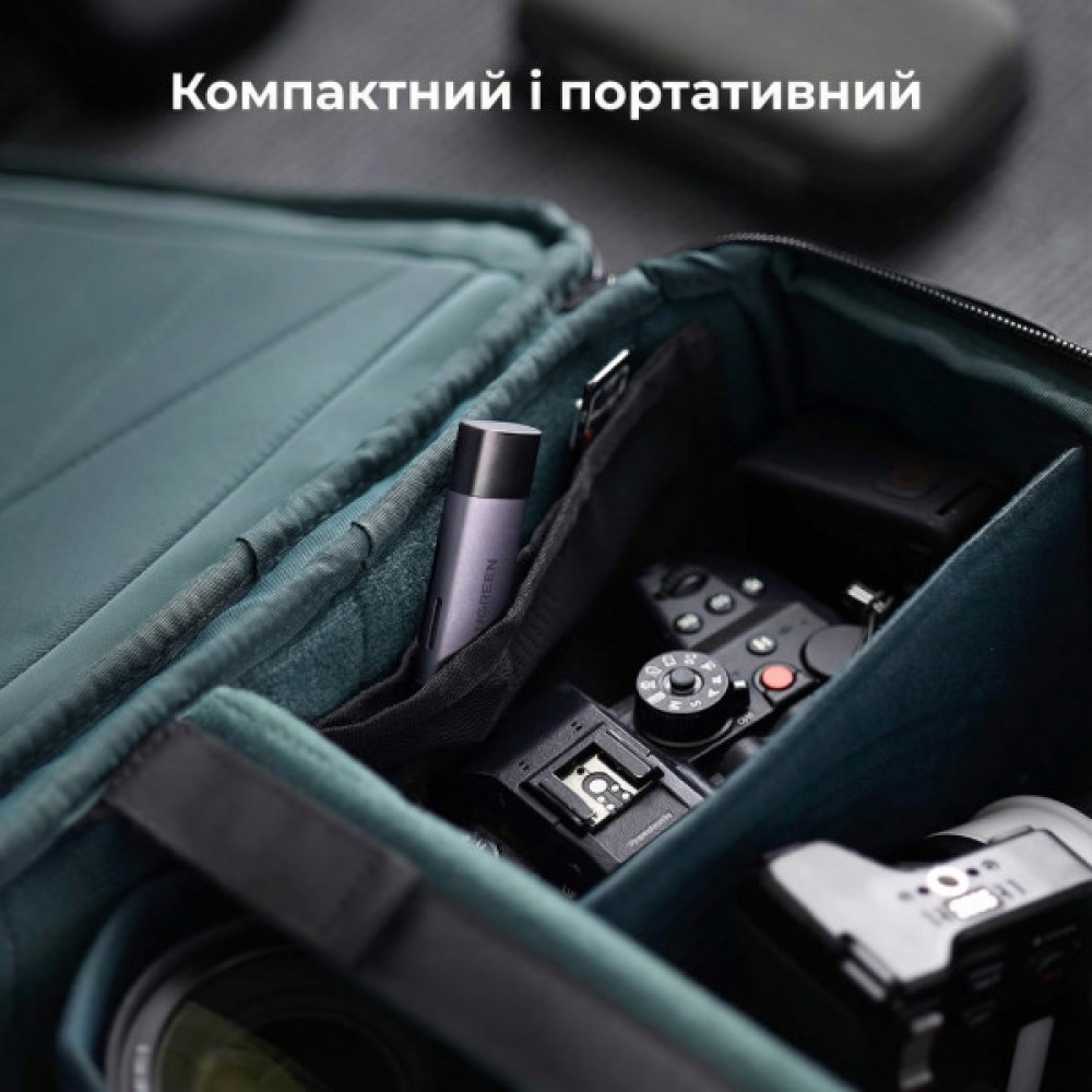 Зчитувач флеш-карт Ugreen USB-C + USB to TF/SD 3.0 CM185 gray (50706)