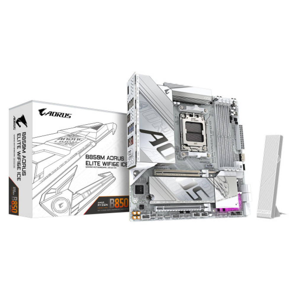 Материнська плата GIGABYTE B850M AORUS ELITE WF6E ICE sAM5 B850 4xDDR5 M.2 Wi-Fi BT mATX