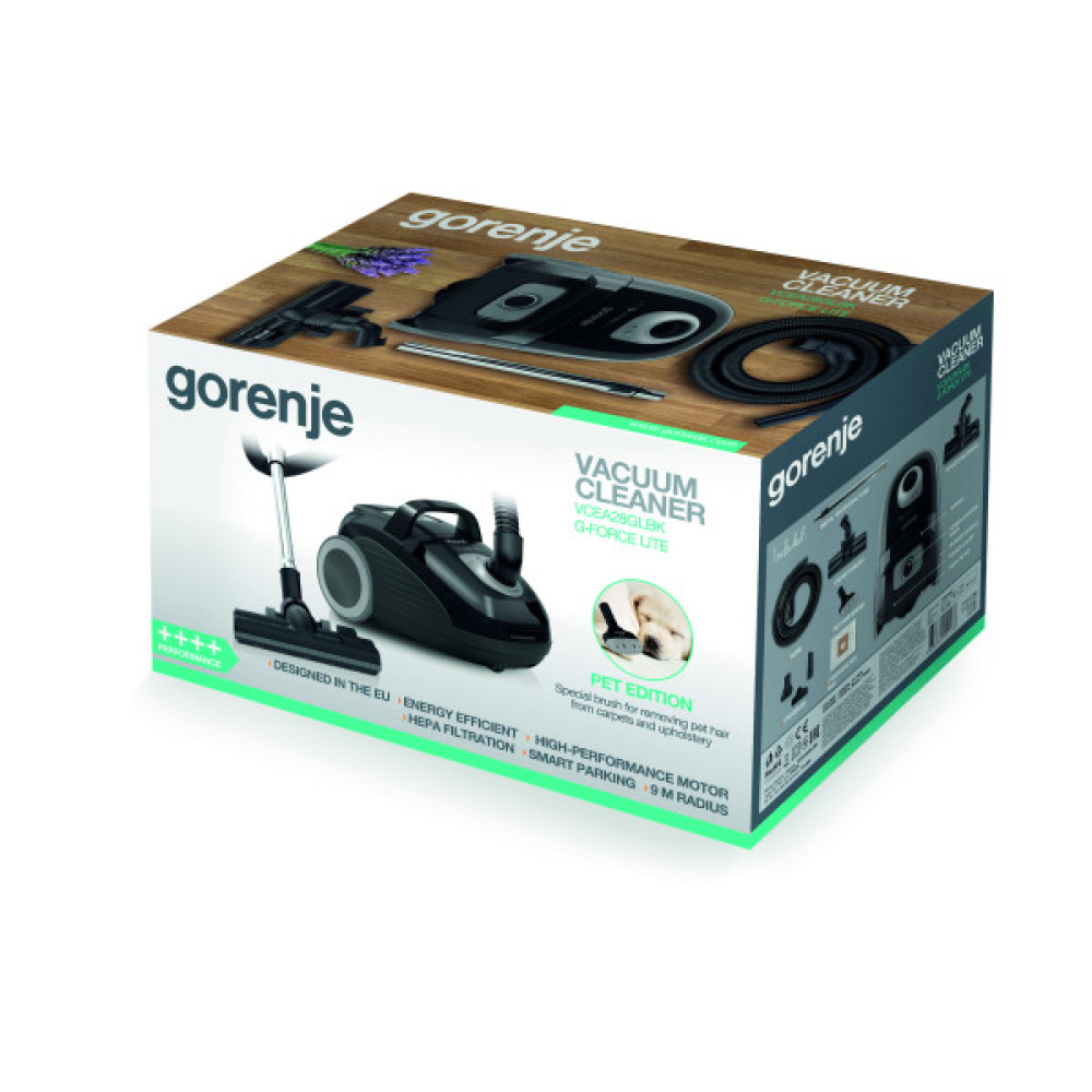 Пилосос Gorenje мішковий, 700Вт, 3л, HEPA, щітка Xpand Zone, телескоп, чорний