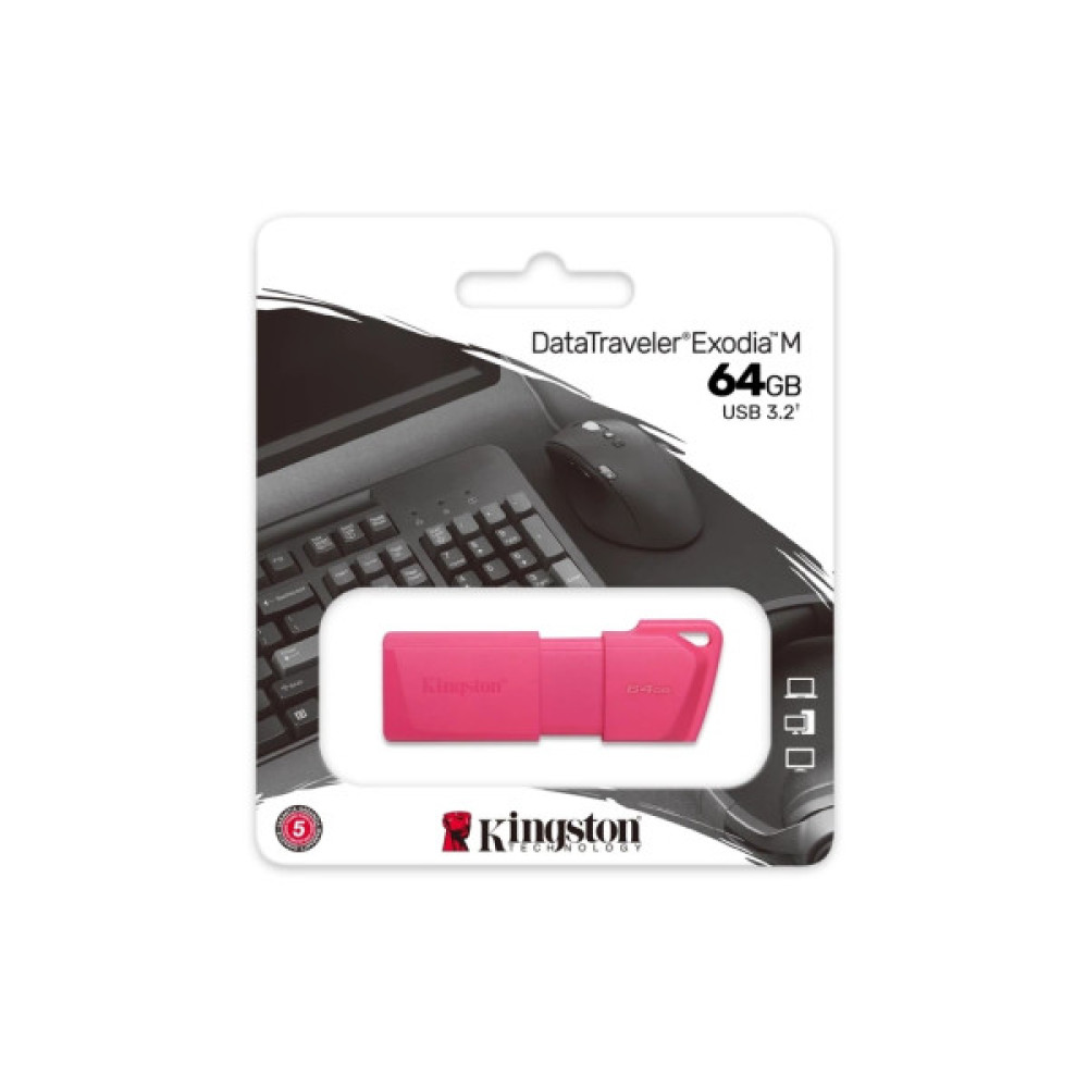 USB флеш накопичувач Kingston 64GB DataTraveler Exodia M Pink USB 3.2 Gen 1 (KC-U2L64-7LN)