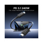Дата кабель USB-C to USB-C 1.0m Thunderbolt 5 240W 5A 120Gbps 16/8/4K L703 black Ugreen (45996)