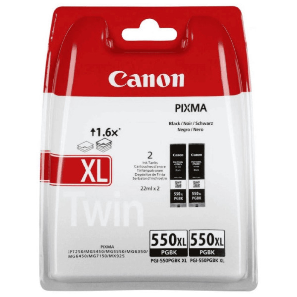 Картридж Canon PGI-550XL Black DoublePpack, 2*22ml, blister (6431B005) Картридж Canon PGI-550XL Black DoublePpack, 2*22ml, blister (6431B005)