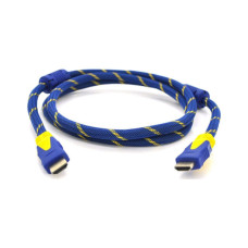 Кабель мультимедійний HDMI M to HDMI M 3.0m V1.4 blue yellow Merlion (YT-HDMI(M)/(M)NY/BL-3.0m)