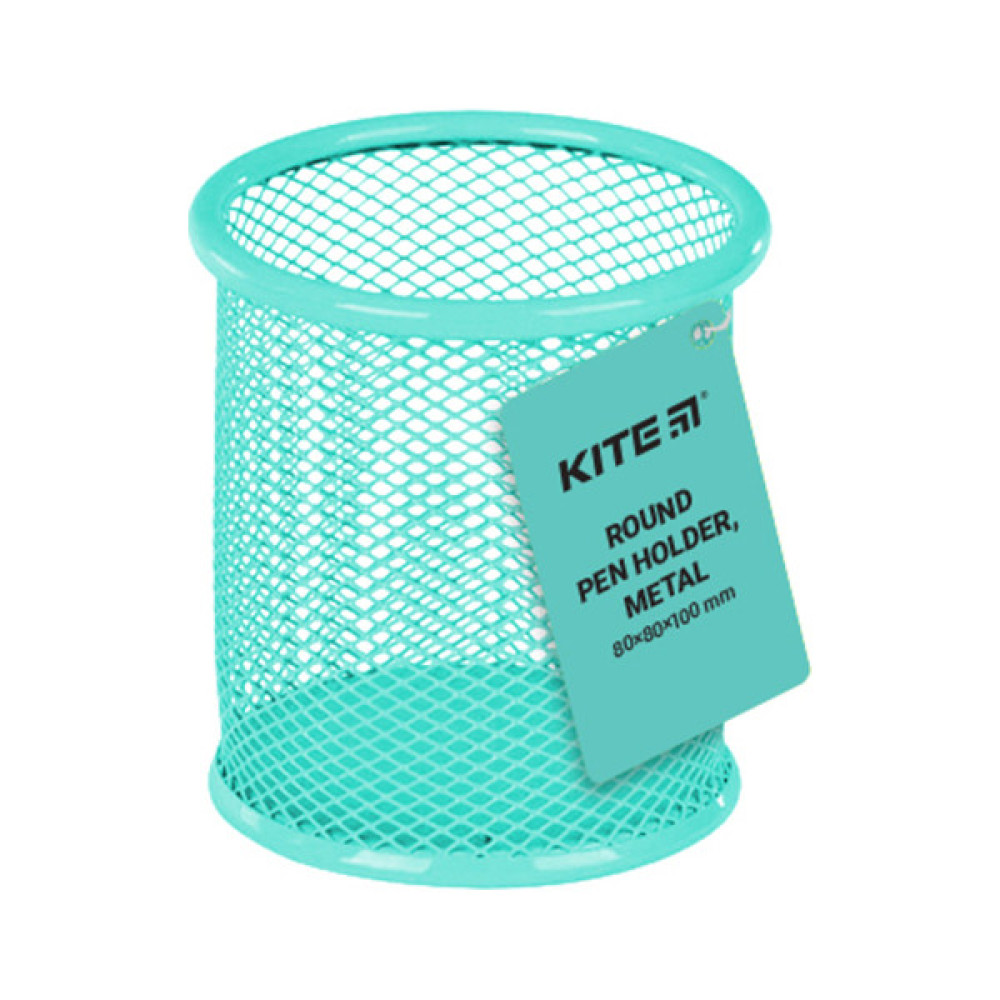 Підставка для ручок Kite кругла, металева 80х80х100 мм бірюзовий (K22-2110-16)
